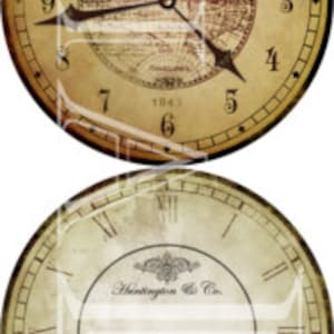 Printable Clocks Vintage Clock Images Clock Hands Printable Scrapbooking Paper Digital Download ...