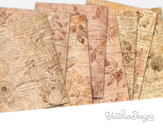 Floral Ephemera Paper Pack Printable for Scrapbook Lovers. - Etsy