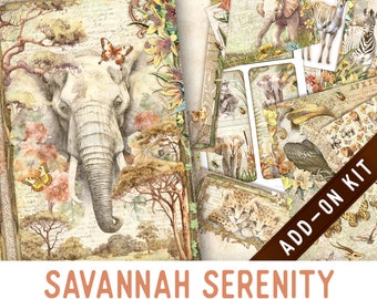 Savannah Serenity Junk Journal Kit ADD-ON, Printable Junk Journal Pages Printable Junk Journal Kit Craft kits Vintage Junk Journal 003276