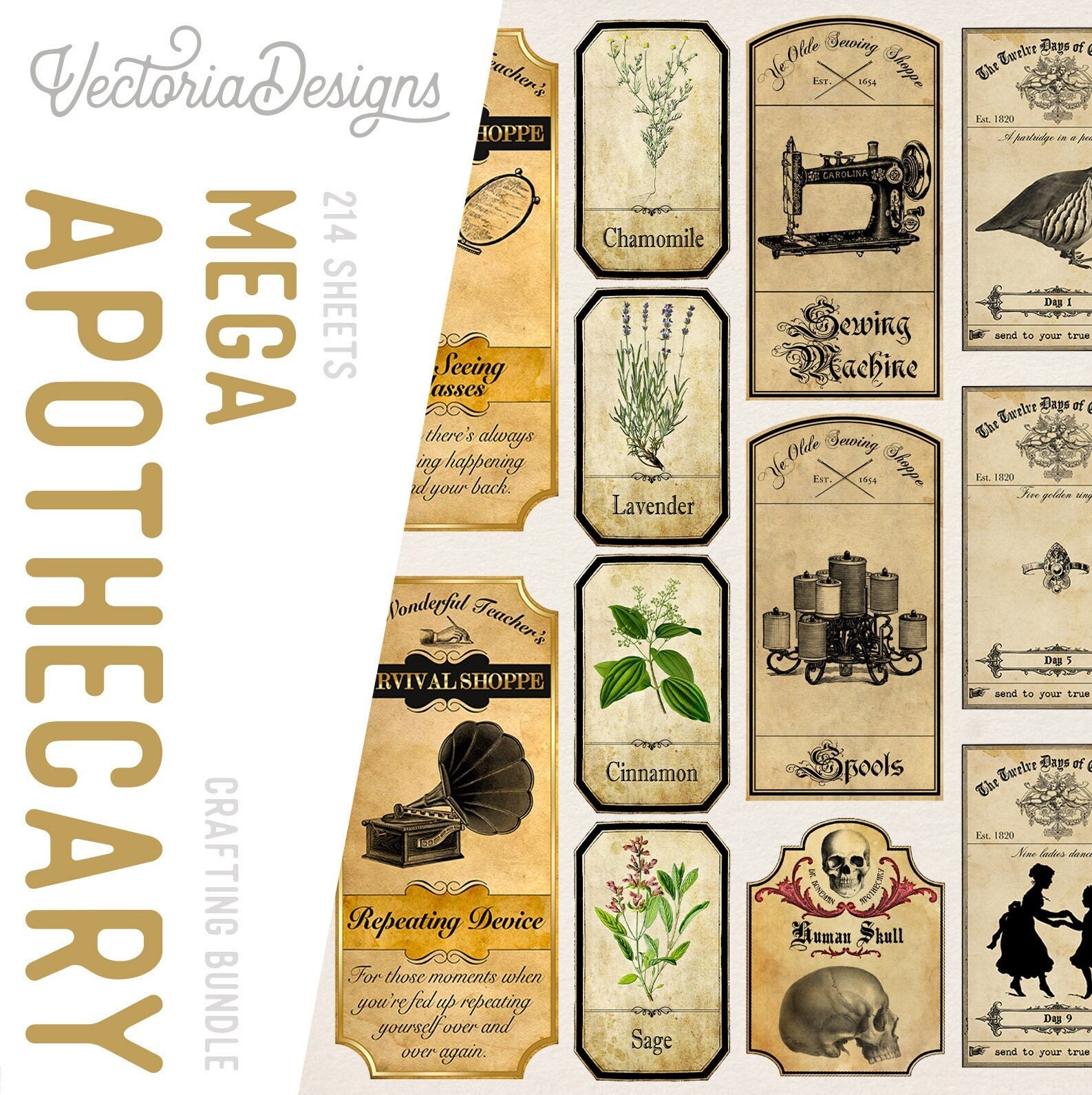 Mega Apothecary Crafting Bundle, Printable Apothecary Labels