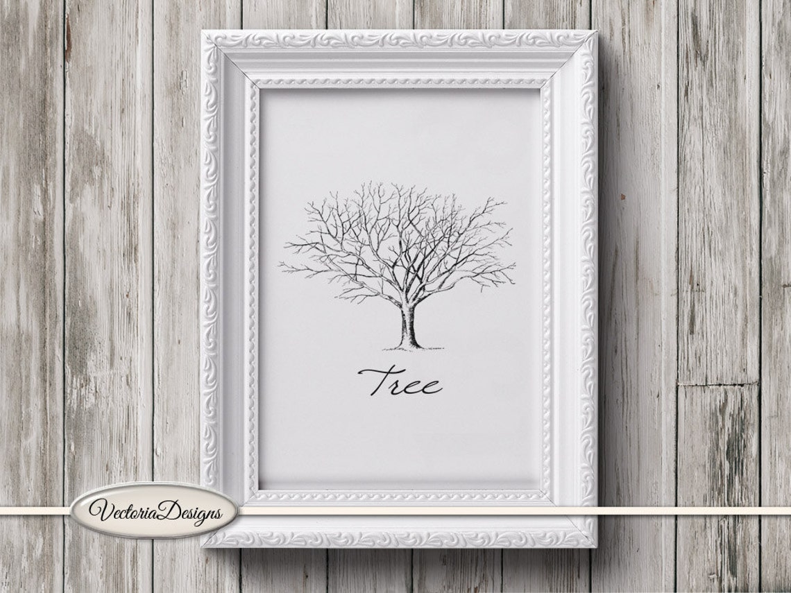 Tree Print Printable Art Black and White Print Digital Print - Etsy