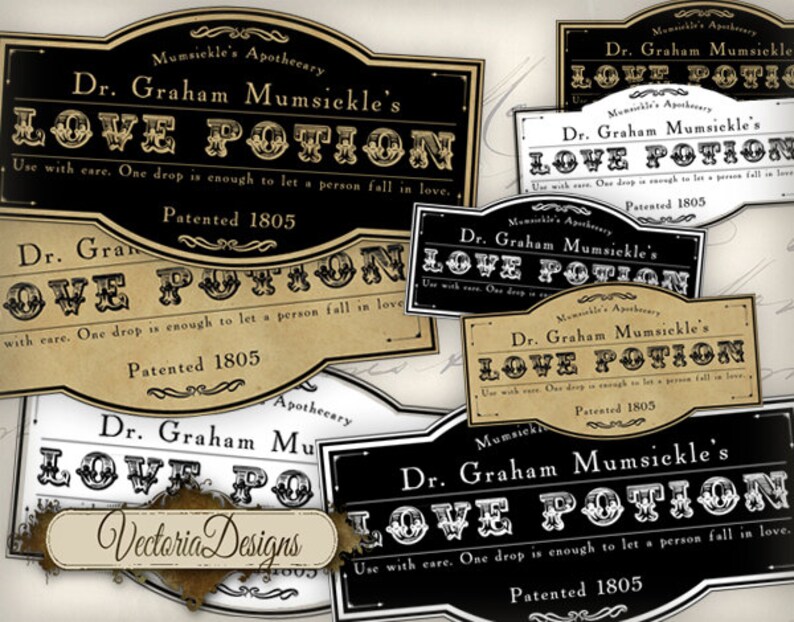 Love Potion Labels Halloween Bottle Labels Halloween - Etsy