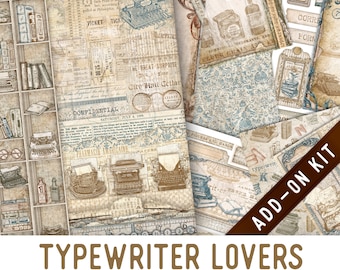 Typewriter Lovers Junk Journal Kit ADD-ON, Printable Junk Journal Pages Printable Junk Journal Kit Craft kits Vintage Junk Journal 003341