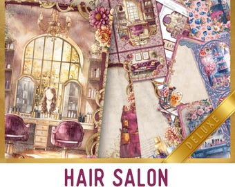 Hair Salon Printable Junk Journal Kit (DELUXE) - 003934