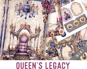 Queen's Legacy MINI Junk Journal Kit, Queen Crafting Printables Queen Embellishments Afdrukbare Queen Paper Junk Journal Queen 0003611