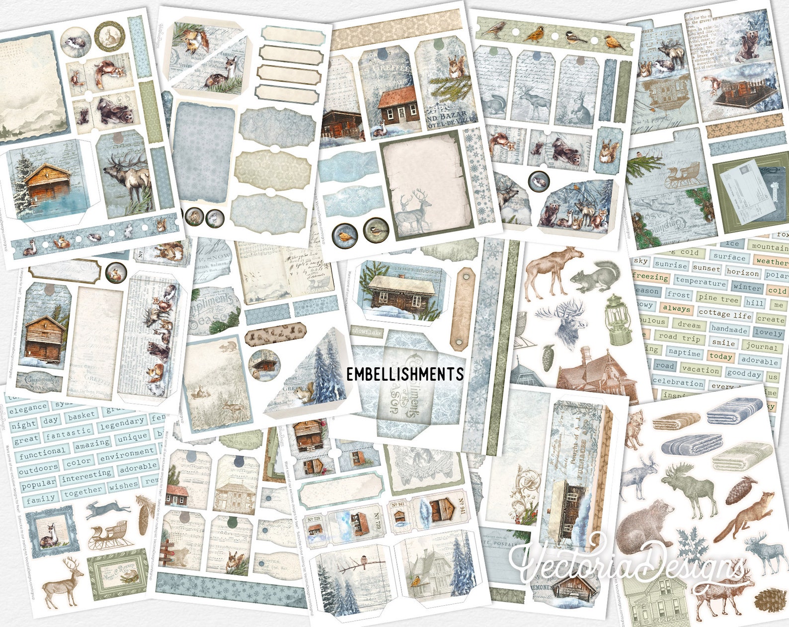 Winter Cottage Printable Cottagecore Journal Kit Vintage - Etsy