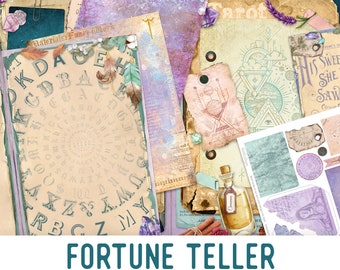 Fortune Teller Printable Journal, Craft Kit, Junk Journal Pages, Embellishments, Scrapbooking, DIY Digital Journal, Printable Kit 002210