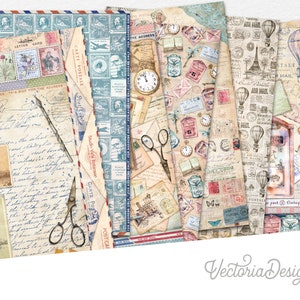 Vintage Letters Paper Pack, Memories Paper Pack Printable Paper Pack Letter Writing Crafting Paper Printable Paper Junk Journal 002975