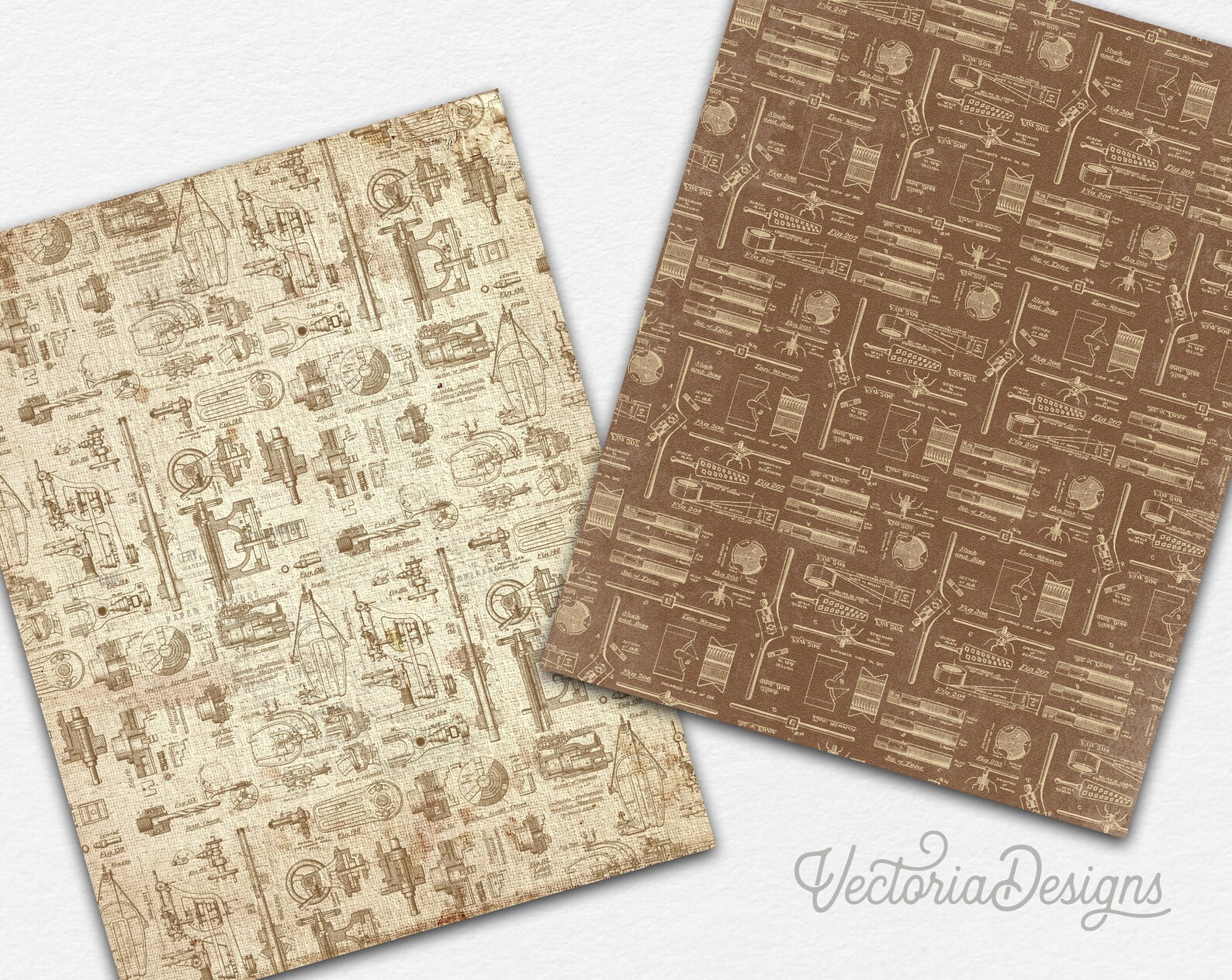 Mechanics Themed Ephemera Pack of Vintage Blueprints Sheets Etsy