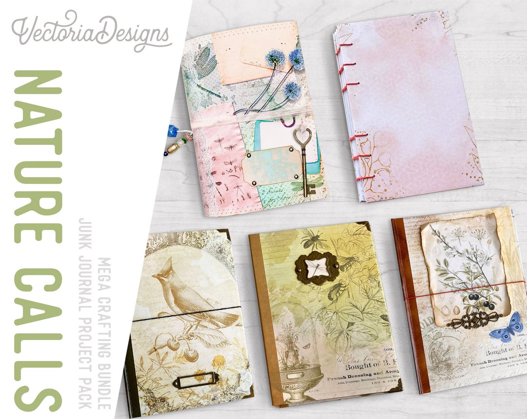 Nature Calls Mega Bundle Junk Journal Kit, Junk Journal Ephemera