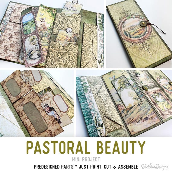 Pastoral Beauty Mini Folio Craft Kit (Printable) Cottagecore Style  - 003560