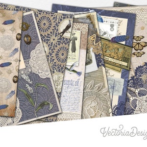 Vintage Crochet & Lace Paper Pack, Printable Paper Pack, Digital Paper, Decorative Paper, Ephemera Scrapbook, Aesthetic Paper, Lace 002051