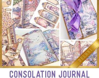 Consolation Journal Junk Journal Kit DELUXE, Solace Journal Crafting Printables Kit Embellishments Printable Paper Craft Tutorial 003717