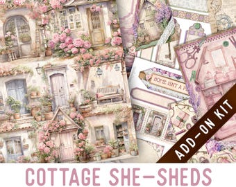 Cottage She-Sheds Junk Journal Kit ADD-ON, Printable Junk Journal Pages Journal Kit Craft kits Vintage Junk Journal 003578