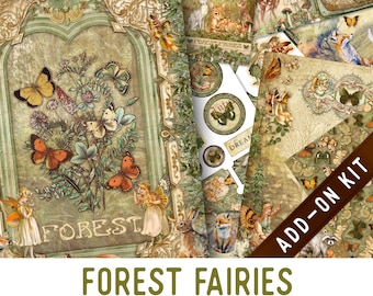 Forest Fairies Junk Journal Kit ADD-ON, Printable Junk Journal Pages Journal Kit Craft kits Vintage Junk Journal 003396