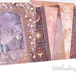 Astrology Readings Paper Pack, Celestial, Digital Paper, Printable Paper Pack, Astrology Paper, Crafting, Scrapbook, Junk Journal - 002597