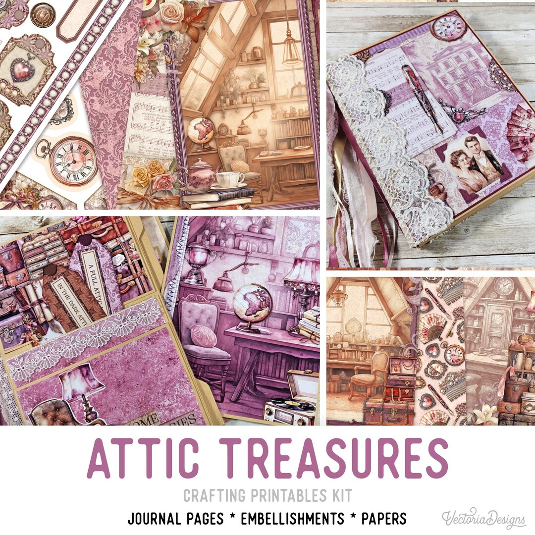 Attic Treasures Junk Journal Kit (standard) for Memories - Printables ...