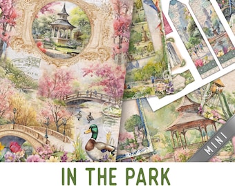 In the Park Junk Journal Kit MINI, Park Crafting Printables Park Embellishments Printable Paper Park Vintage Park Junk Journal Summer 003769
