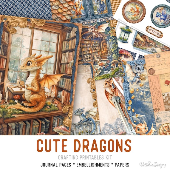 Dragons Junk Journal Kit (Standard) - Printable Pages, Papers and Embellishments for Crafting - 003819