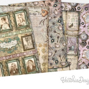 Haunted House Paper Pack Digital Paper Pack Halloween Printable Paper Pack Decorative Paper Shabby Scrapbooking Paper Scrapbook 002840