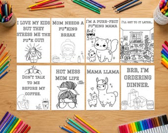 Dibujos para colorear de la vida de mamá: Alivio del estrés con humor sarcástico para mamás (Descarga en PDF)