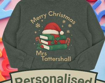 Personalized Christmas Teacher Sweatshirt – Festive School Staff Jumper