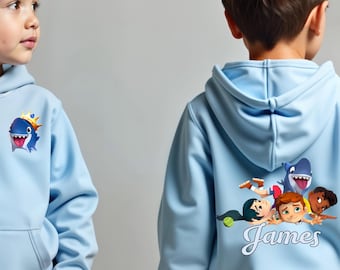 Custom Sharkdog Hoodie – Personalised double sided Kids Hoodie