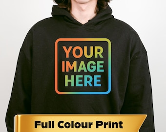 Personalised Custom Hoodie with Full Colour Design, Unisex, 2-Day Turnaround, Gift, Events & Workwear