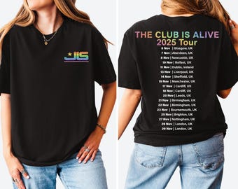 JLS Tour 2025 T-Shirt: Rainbow Glitter Logo, UK Tour Dates - Quick Turnaround