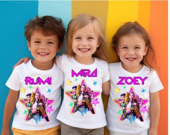 Personalised K-Pop Demon Hunters Kids T-Shirt | Custom Huntrix Name Shirt | Christmas Gift | Birthday Outfit