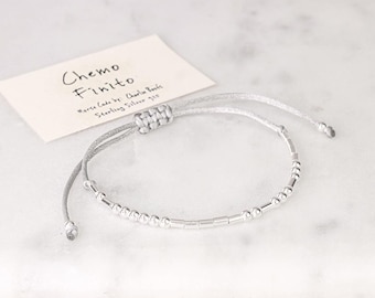 Silber 925 Krebs Unterstützung Chemo Finito Morse Code Armband