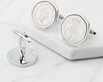 Enamelled Coin Cufflinks 1997 Twenty Pence