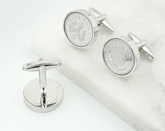 Men/'s Square Birthday Cufflinks Personalised Written Age