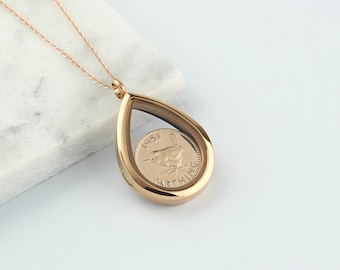 70th/ 80th Birthday Farthing Coin Locket Necklace