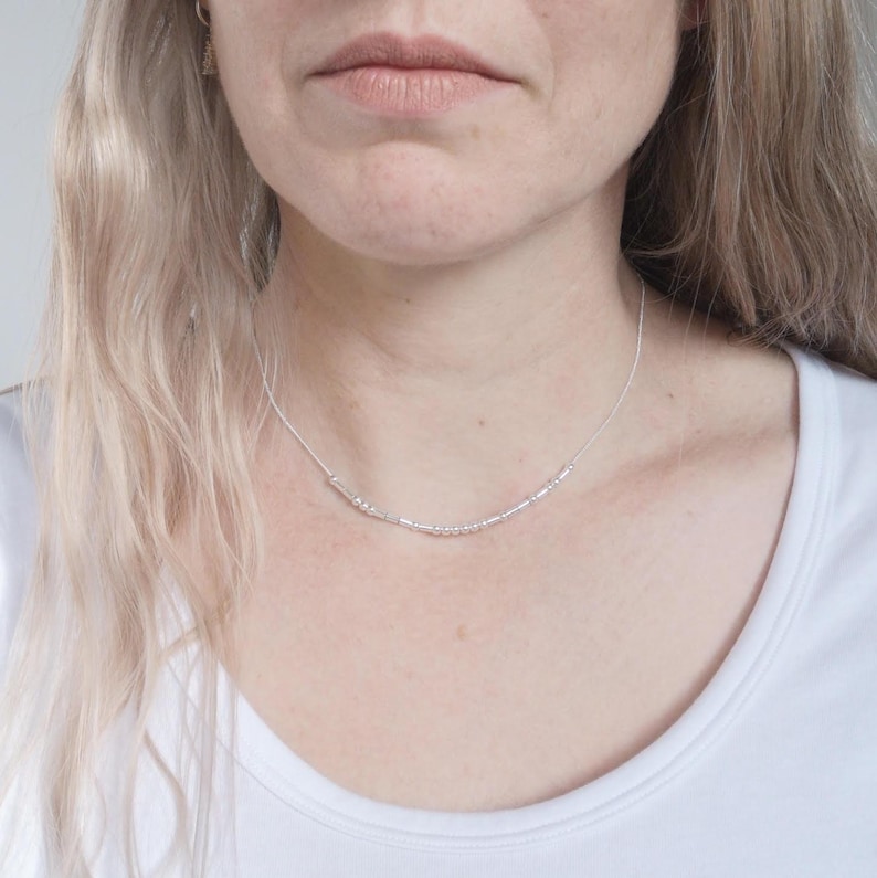 Customised Morse Code Sterling Silver 925 Necklace , Secret Message - Etsy