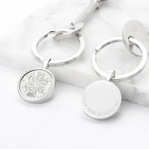 Porte-clés 1935 90e anniversaire 6 pence - personnalisé