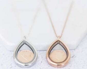 70th/ 80th Birthday Farthing Coin Locket Necklace