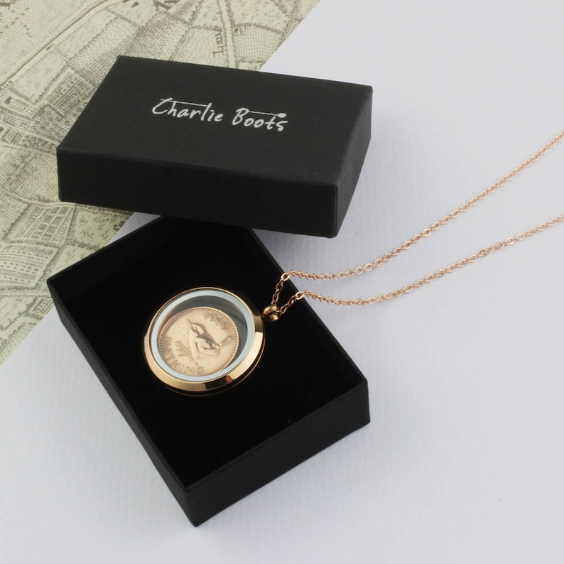 70th/ 80th Birthday Farthing Coin Locket Necklace image 8