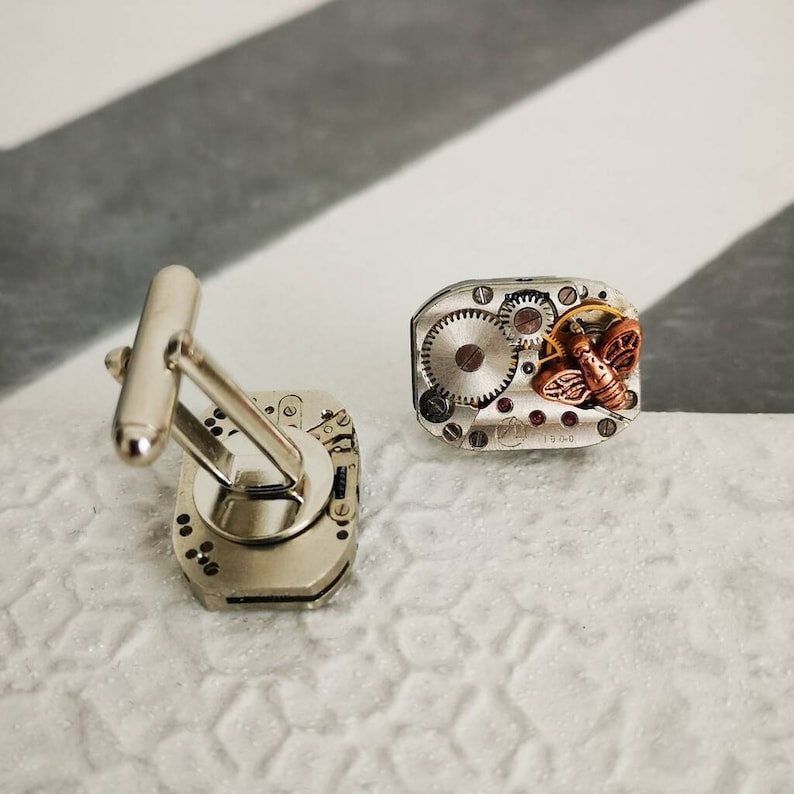 Recycled Bee Watch Movement Cufflinks image 6