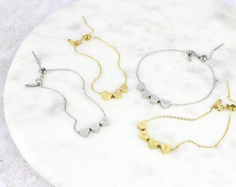 Personalised Heart Initials Bracelet, adjustable