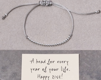 Sterling Silver Happy 21st Bead For Every Year Friendship Bracelet