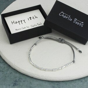 Happy 18th Birthday Morse Code Bracelet Sterling Silver - Etsy