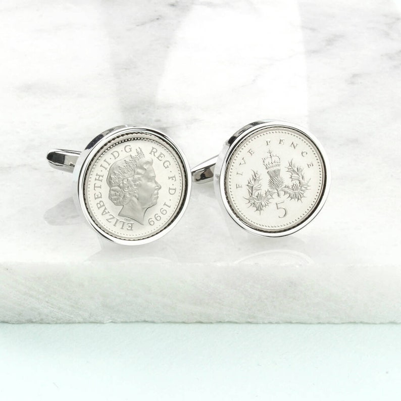 Personalised 21st Or 18th Birthday Five Pence Cufflinks image 7