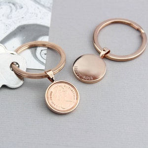 Personalised 1971 To 1984 Half Pence Keyring