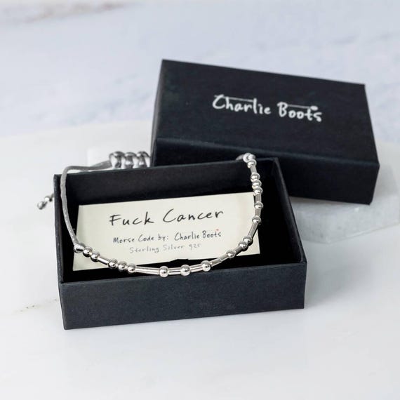 Fuck Cancer Morse Code Bracelet, cancer support gift
