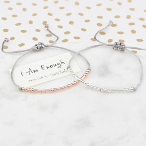 I Am Enough Morse Code Bracelet