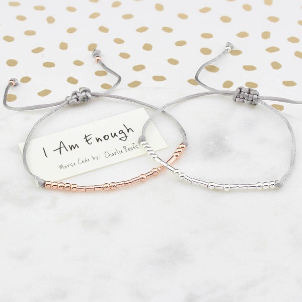 I Am Enough Morse Code Bracelet