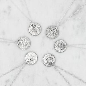 Sterling Silver Star Sign 60th Birthday Sixpence Necklace