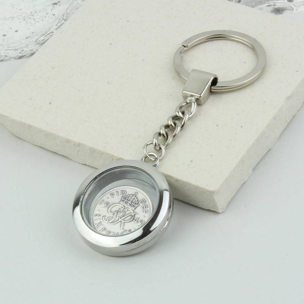 Dates 1928 to 1967 Sixpence Locket Keyring - Etsy