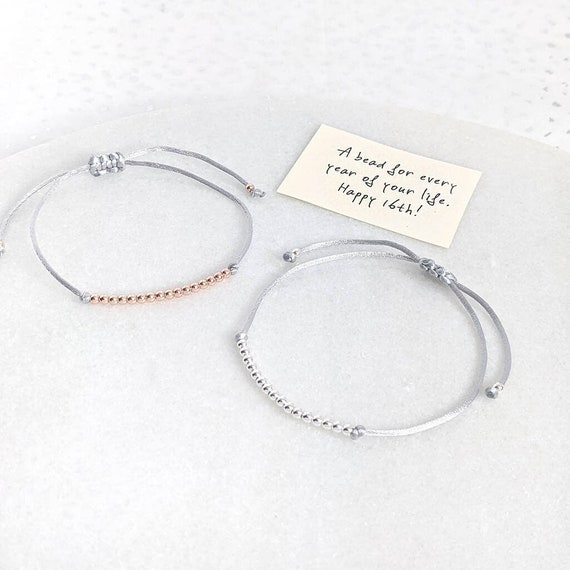 Bracciale Perle Realizzato A Mano In Argento - Regolabile 16+4 Cm - Gioiello Amicizia Per Donne E Ragazze, Ipoallergenico